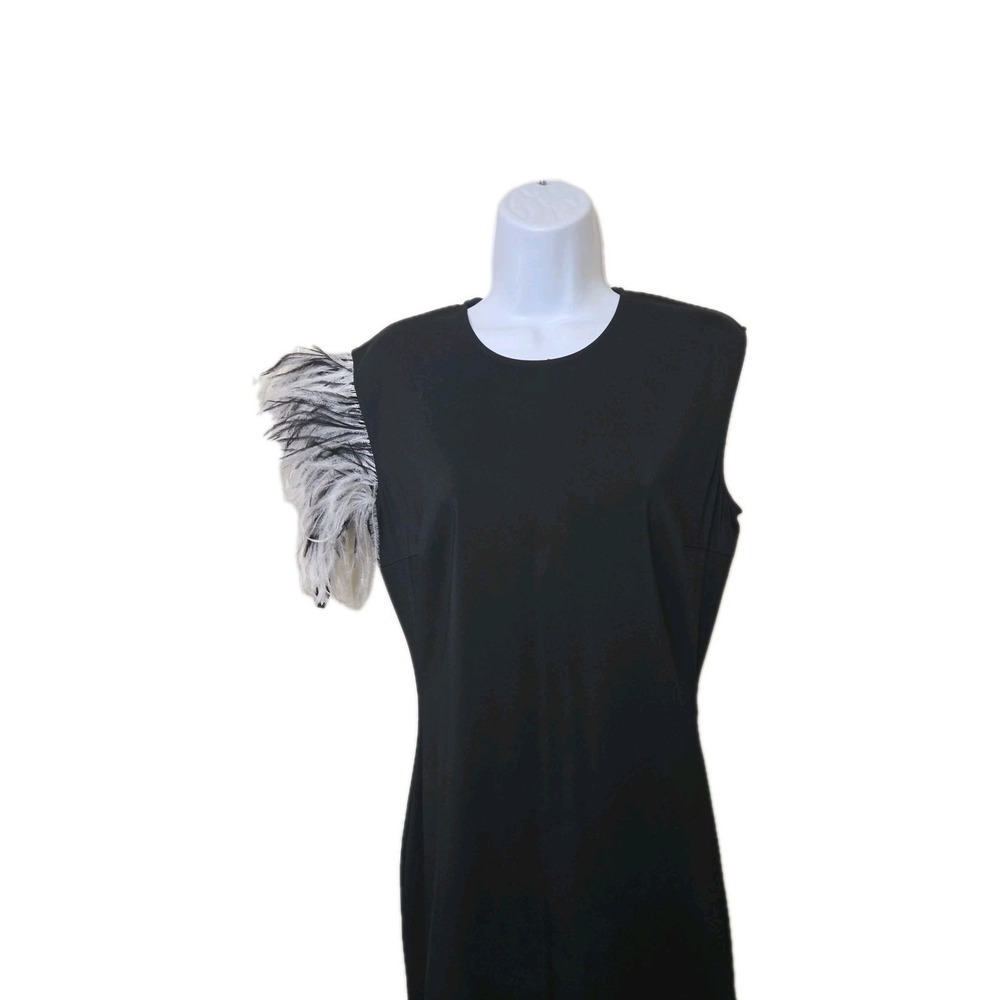 Christopher Kane Ostrich Feather Asymmetric Dress Designer Italy Size US 8 $1495 - Picture 3 of 15